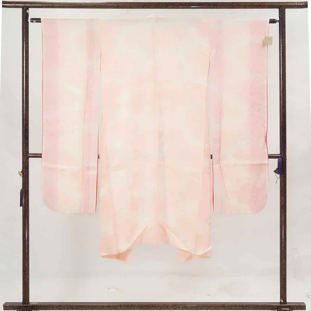 振袖と長襦袢セット リサイクル着物 身丈156cm 裄69cm 前幅23cm 後幅30cm 袖丈106cm 袖幅33cm レディース 袷 花柄 裄長 裄L-LLサイズ 秋冬春用 正絹（シルク）レッド やや難 リメイク リユース【ランクB】