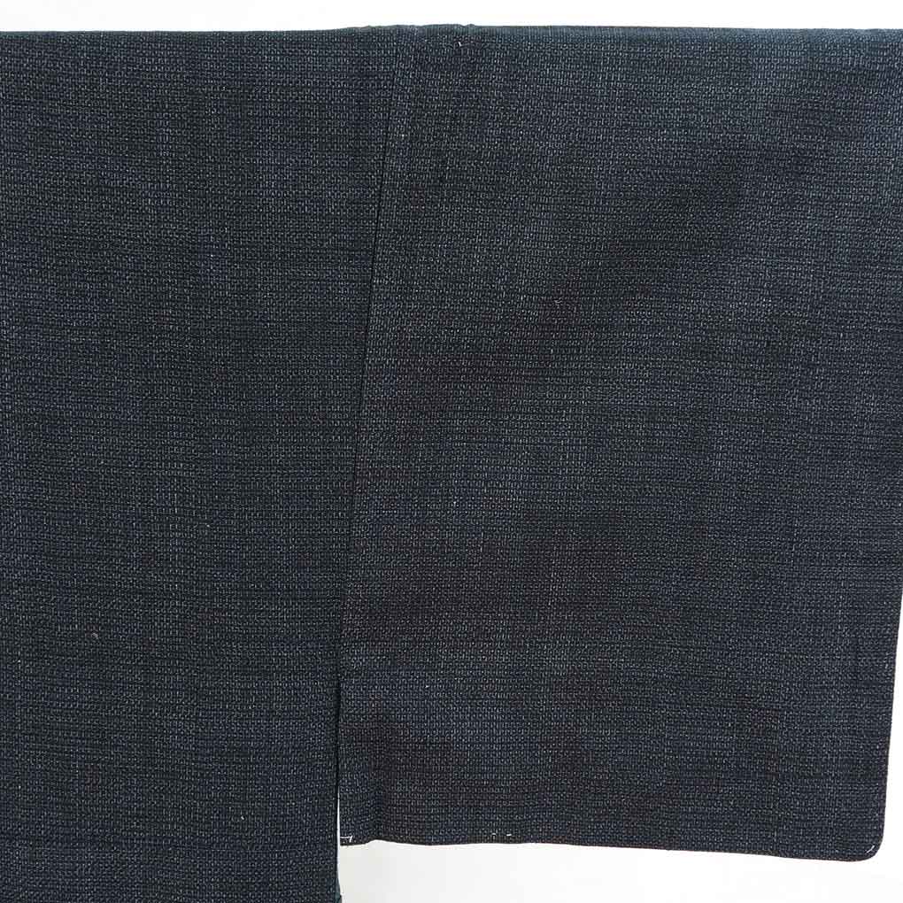 男物着物 リサイクル着物 身丈138cm 裄68cm 前幅25cm 後幅31cm 袖丈51cm 袖幅34cm メンズ 袷 亀甲 裄長 裄Lサイズ 秋冬春用 正絹（シルク）ネイビー 未使用品 リメイク リユース【ランクS】