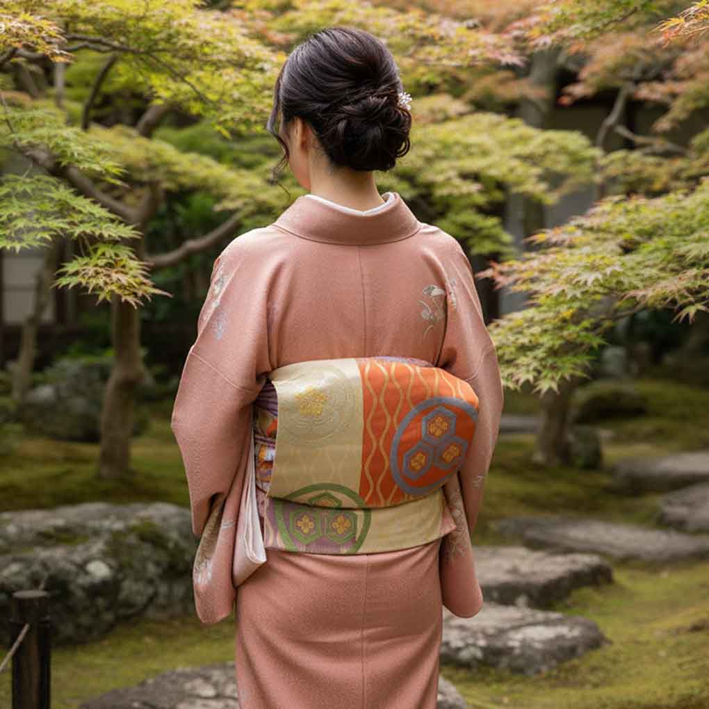 袋帯 リサイクル帯 幅31.5cm 長さ440cm レディース 立涌 秋冬春用 正絹（シルク）ベージュ 未使用品 リメイク リユース【ランクS】