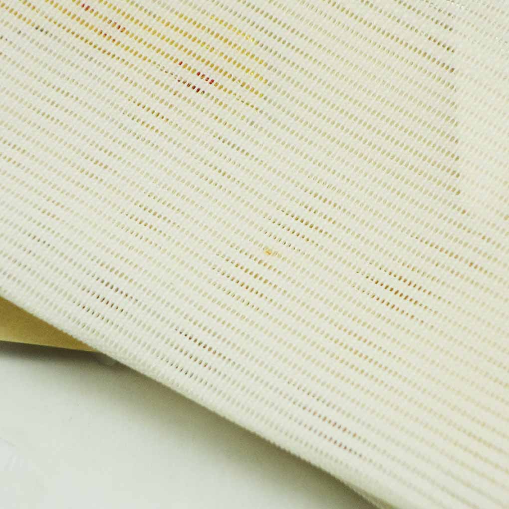 袋帯 リサイクル帯 幅31cm 長さ440cm レディース 波頭 夏用 正絹（シルク）ホワイト やや難 リメイク リユース【ランクB】