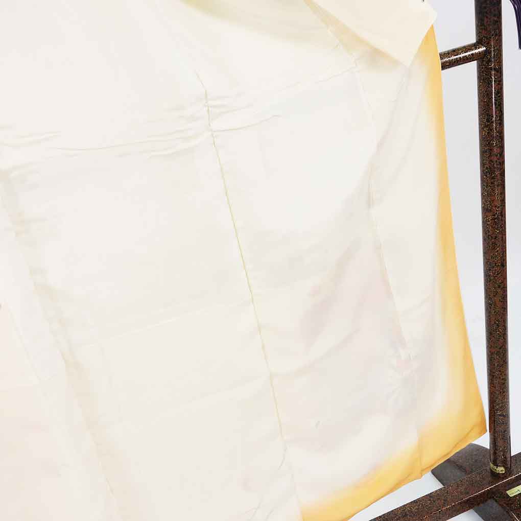 訪問着 リサイクル着物 身丈160cm 裄65cm 前幅24cm 後幅29cm 袖丈56cm 袖幅32cm レディース 袷 花柄 裄Mサイズ 秋冬春用 正絹(シルク)オレンジ 美品 リメイク リユース【ランクA】