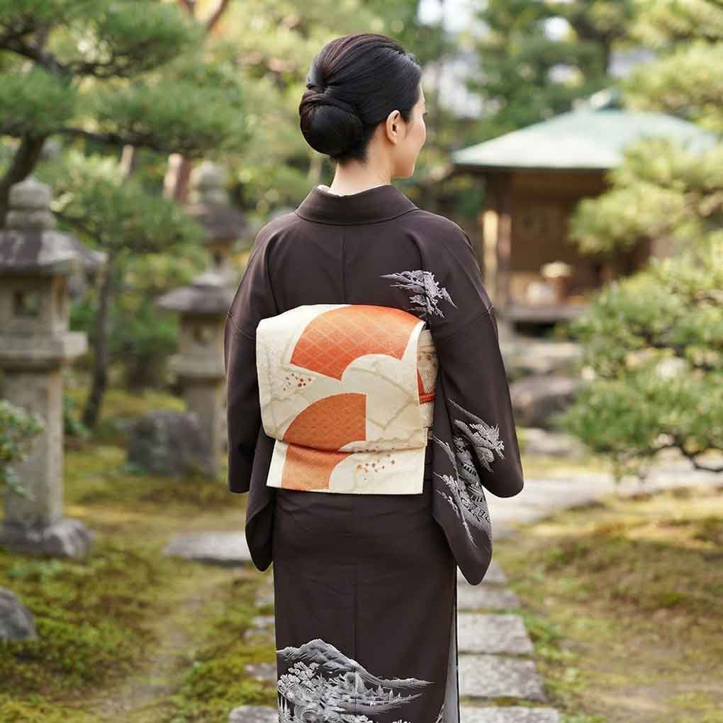 袋帯 リサイクル帯 幅31.5cm 長さ447cm レディース 扇面 秋冬春用 正絹(シルク)ゴールド 美品 リメイク リユース【ランクA】