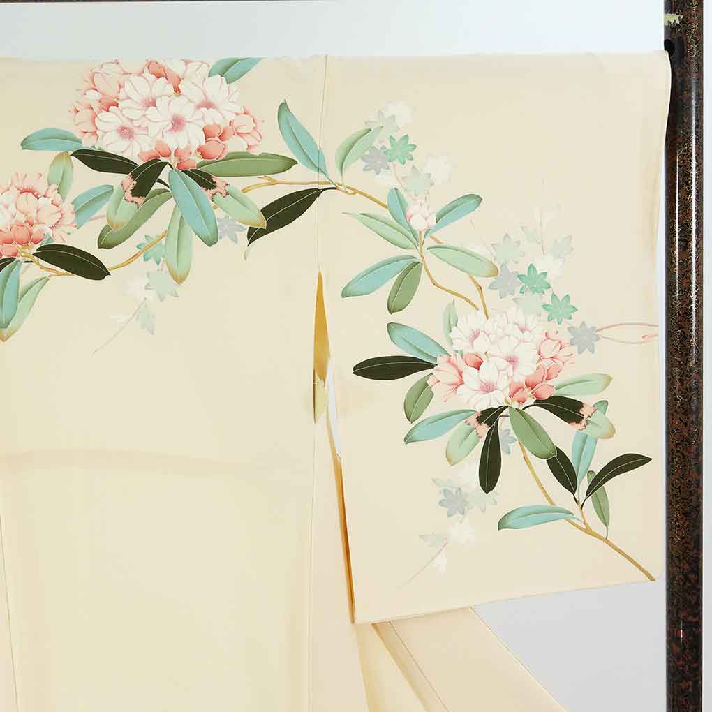 訪問着 リサイクル着物 身丈165cm 裄68cm 前幅25cm 後幅30cm 袖丈56cm 袖幅35cm レディース 袷 花柄 裄長 裄Lサイズ 秋冬春用 正絹(シルク)ピンク トールサイズ 美品 作家もの リメイク リユース【ランクA】