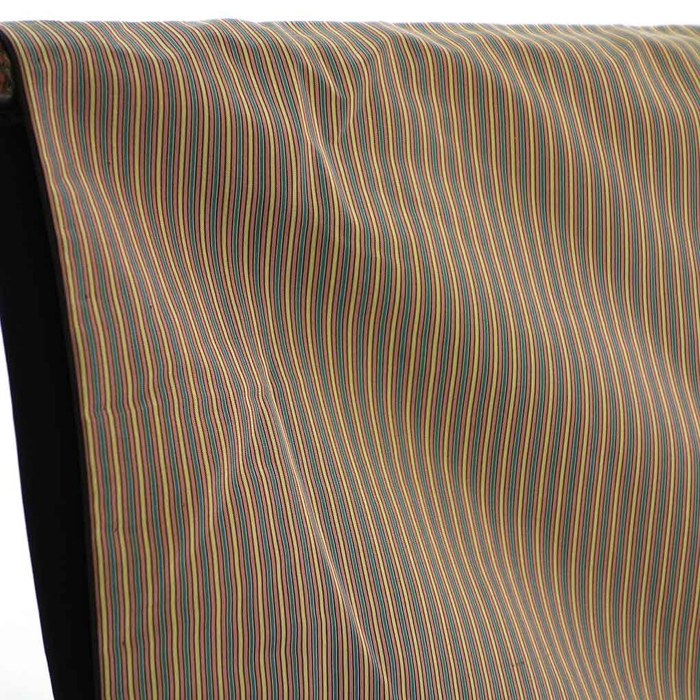 男物着物 リサイクル着物 身丈137cm 裄68cm 前幅24cm 後幅30cm 袖丈50cm 袖幅34cm メンズ 袷 縞 裄長 裄Lサイズ 秋冬春用 正絹（シルク）ブラウン 美品 リメイク リユース【ランクA】