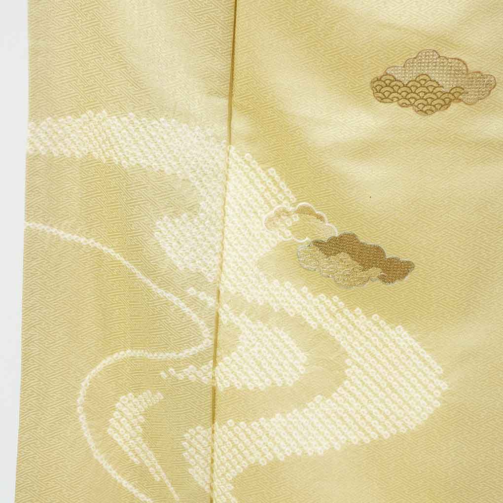 訪問着 リサイクル着物 身丈156cm 裄62cm 前幅24cm 後幅29cm 袖丈47cm 袖幅32cm レディース 袷 鹿の子 裄Sサイズ 秋冬春用 正絹（シルク）ブラウン やや難 リメイク リユース【ランクB】
