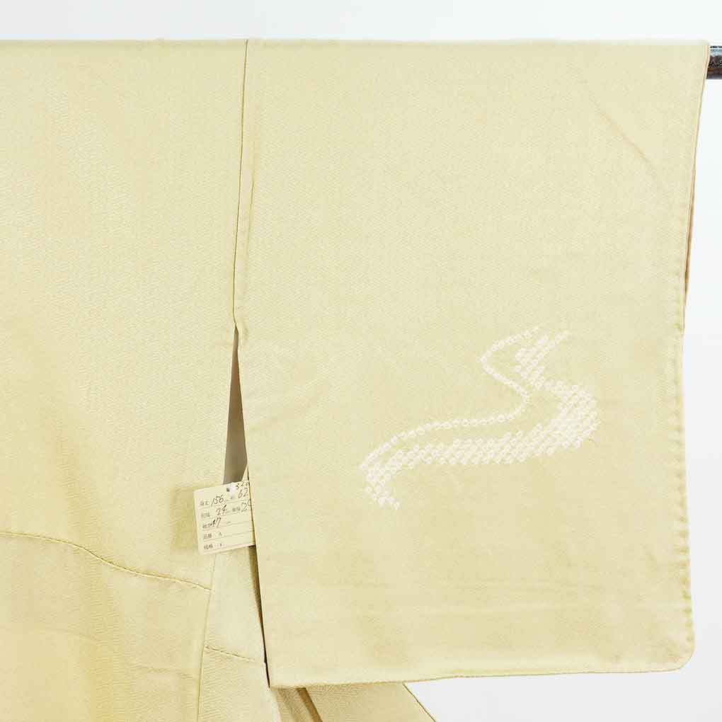 訪問着 リサイクル着物 身丈156cm 裄62cm 前幅24cm 後幅29cm 袖丈47cm 袖幅32cm レディース 袷 鹿の子 裄Sサイズ 秋冬春用 正絹（シルク）ブラウン やや難 リメイク リユース【ランクB】