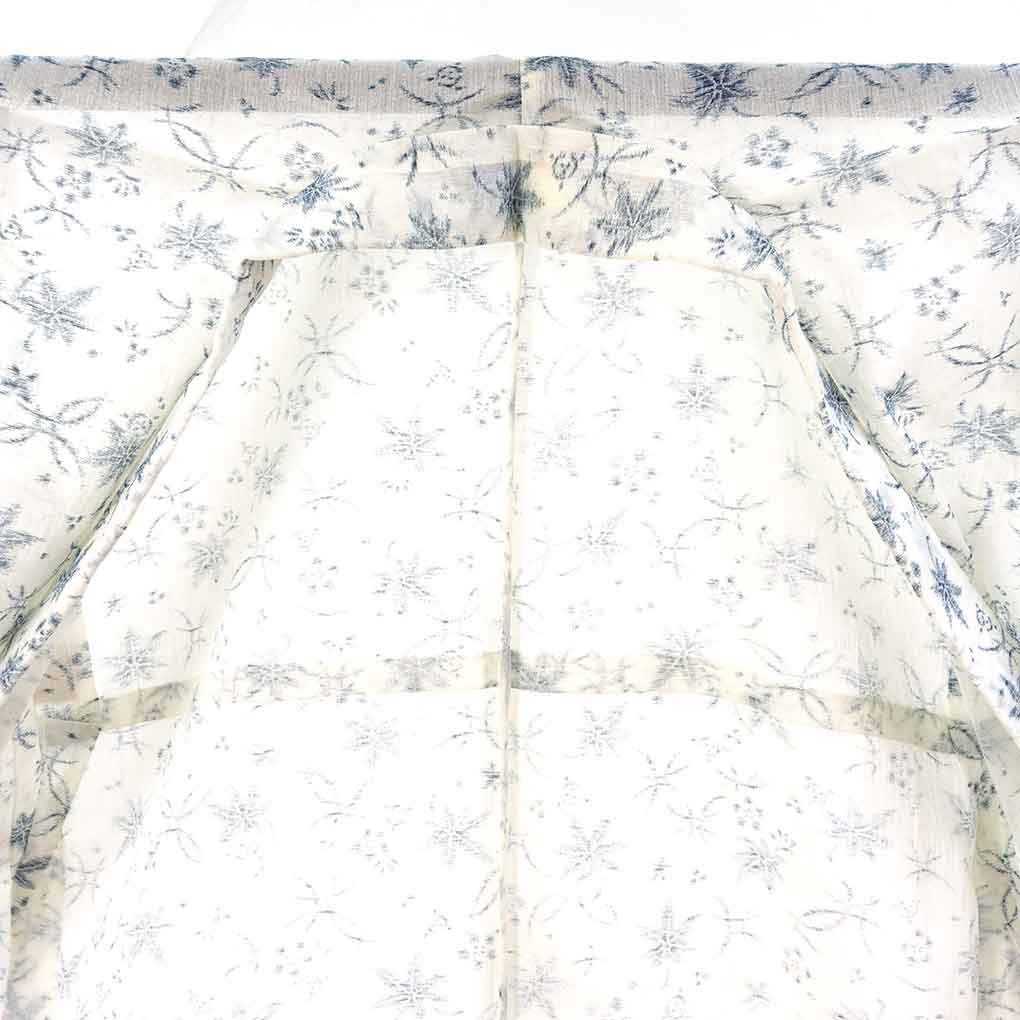 小紋 リサイクル着物 身丈155cm 裄61cm 前幅23cm 後幅31cm 袖丈48cm 袖幅31cm レディース 紅葉 裄Sサイズ 夏用 麻 ホワイト やや難 リメイク リユース【ランクB】