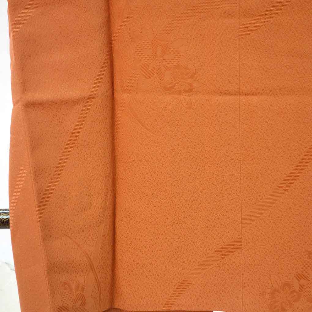 コート リサイクル着物 コート丈88cm 裄67cm 袖丈47cm 袖幅35cm レディース 袷 無地 裄長 裄Lサイズ 秋冬春用 正絹(シルク)ブラウン 未使用品 リメイク リユース【ランクS】