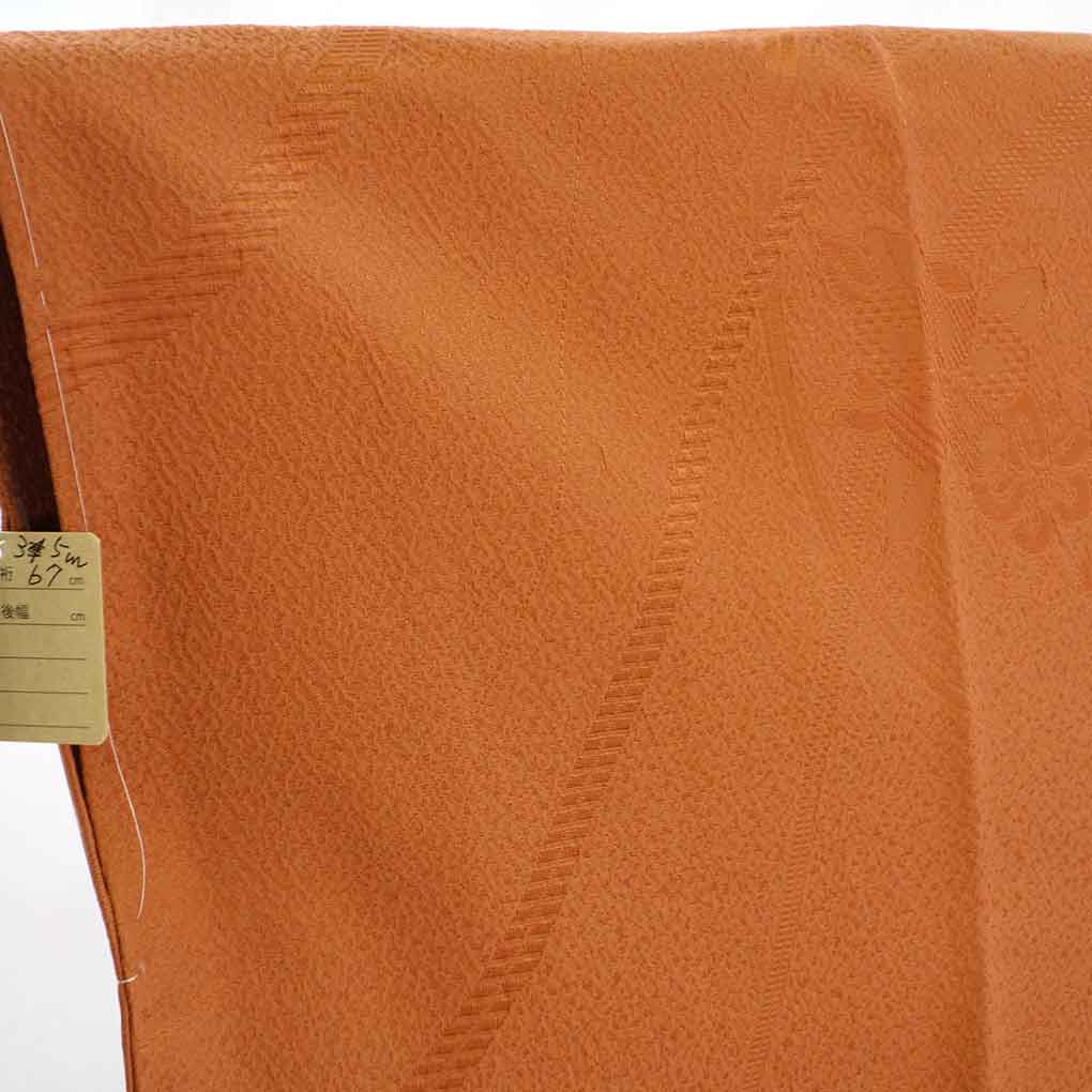 コート リサイクル着物 コート丈88cm 裄67cm 袖丈47cm 袖幅35cm レディース 袷 無地 裄長 裄Lサイズ 秋冬春用 正絹(シルク)ブラウン 未使用品 リメイク リユース【ランクS】