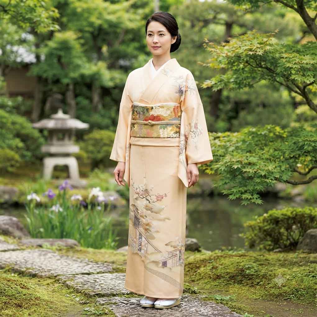 訪問着 リサイクル着物 身丈165cm 裄66cm 前幅24cm 後幅30cm 袖丈49cm 袖幅34cm レディース 袷 花柄 裄長 裄M-Lサイズ 秋冬春用 正絹(シルク)ピンク トールサイズ 未使用品 リメイク リユース【ランクS】