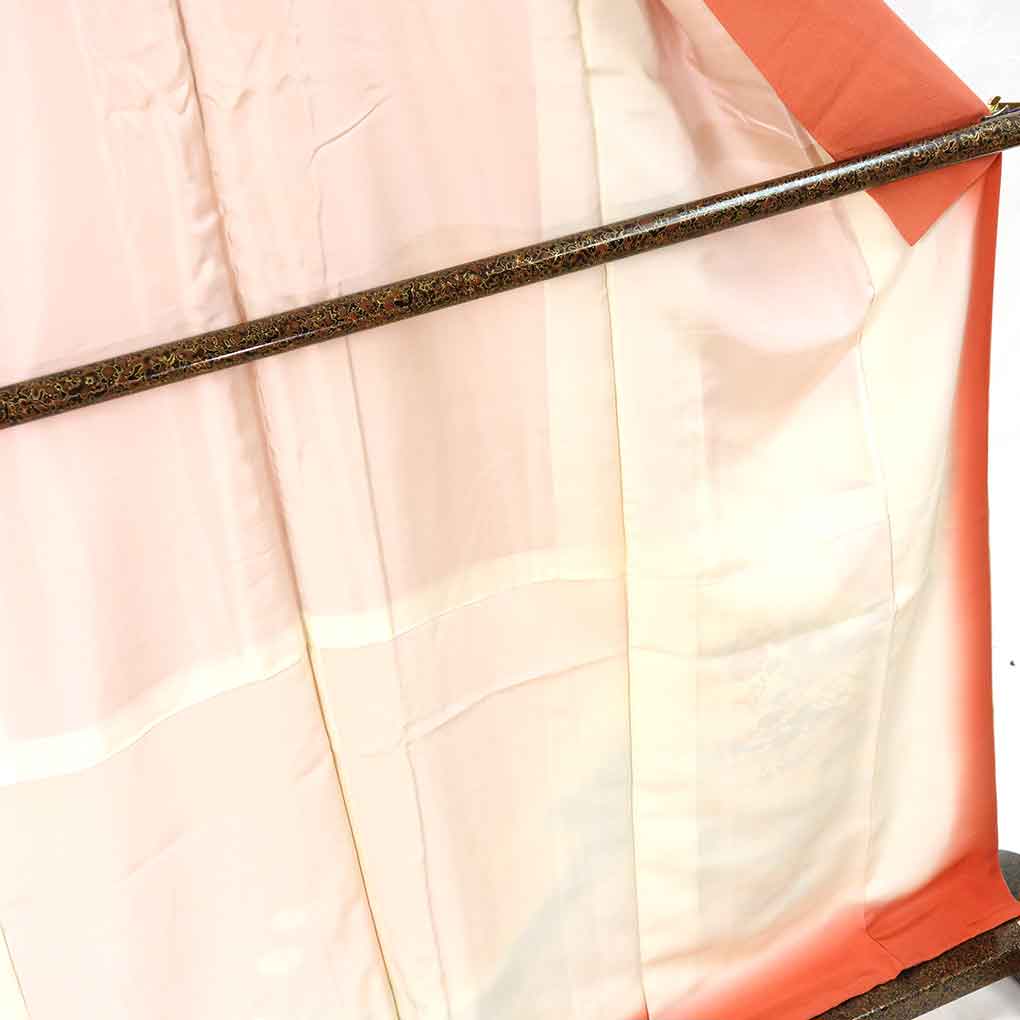 訪問着 リサイクル着物 身丈165cm 裄69cm 前幅24.5cm 後幅30cm 袖丈52cm 袖幅35cm レディース 袷 花柄 裄長 裄L-LLサイズ 秋冬春用 正絹（シルク）ピンク トールサイズ 美品 リメイク リユース【ランクA】