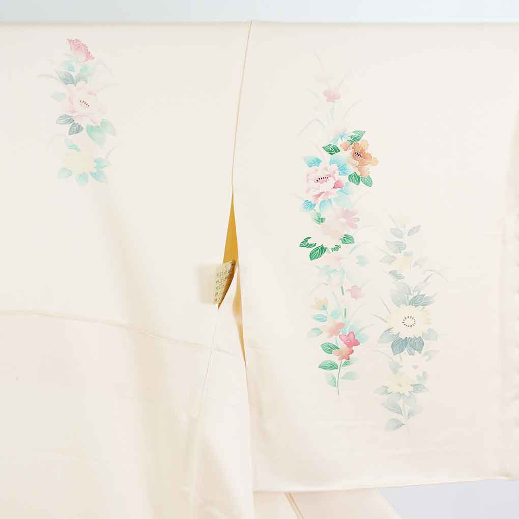 訪問着 リサイクル着物 身丈163cm 裄69cm 前幅24cm 後幅30cm 袖丈57cm 袖幅35cm レディース 袷 花柄 裄長 裄L-LLサイズ 秋冬春用 正絹(シルク)ピンク 未使用品 リメイク リユース【ランクS】