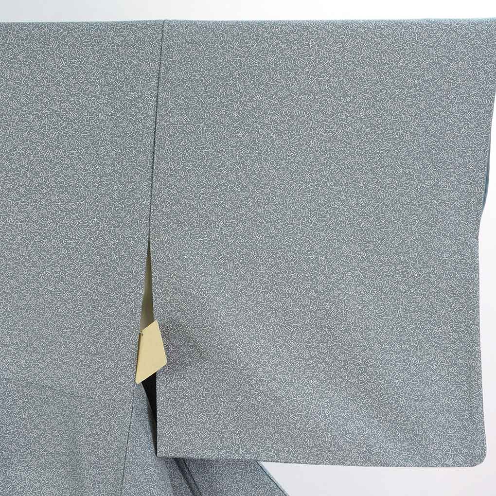 小紋 リサイクル着物 身丈152cm 裄65cm 前幅24.5cm 後幅30.5cm 袖丈45cm 袖幅32.5cm レディース 袷 江戸小紋 裄Mサイズ 秋冬春用 正絹（シルク）グレー やや難 リメイク リユース【ランクB】