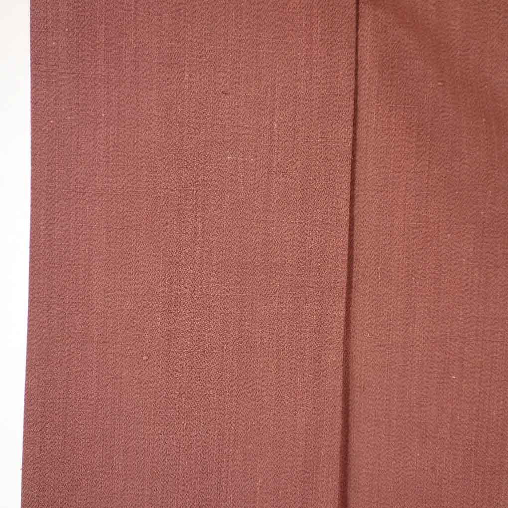 紬 リサイクル着物 身丈159cm 裄65cm 前幅22.5cm 後幅30cm 袖丈49cm 袖幅32.5cm レディース 袷 無地 裄Mサイズ 秋冬春用 正絹(シルク)ブラウン 美品 リメイク リユース【ランクA】