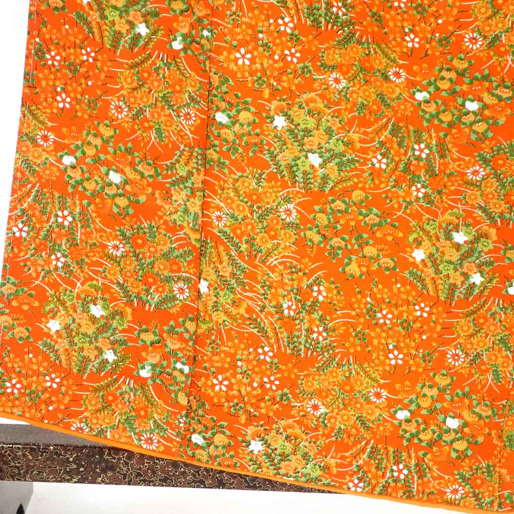 小紋 リサイクル着物 身丈167cm 裄64cm 前幅25cm 後幅29cm 袖丈51cm レディース 袷 扇面 裄Mサイズ 秋冬春用 正絹（シルク）紺地 トールサイズ 美品 中古小紋 リサイクル着物 身丈162cm 裄64cm 前幅25cm 後