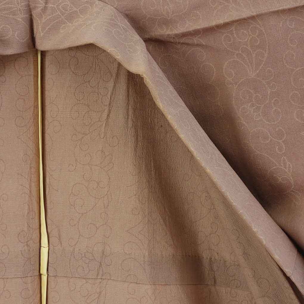 小紋 リサイクル着物 身丈149cm 裄62cm 前幅25cm 後幅30cm 袖丈47cm 袖幅32cm レディース 単衣 抽象柄 裄Sサイズ 初夏・初秋用 正絹（シルク）ピンク やや難 リメイク リユース【ランクB】