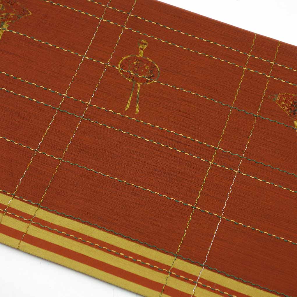 袋帯 リサイクル帯 幅31cm 長さ439cm レディース かんざし 秋冬春用 正絹(シルク)ブラウン 未使用品 リメイク リユース【ランクS】