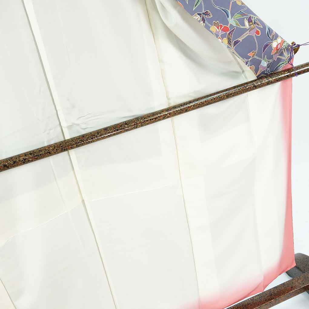 小紋 リサイクル着物 身丈157cm 裄63cm 前幅23cm 後幅28.5cm 袖丈49cm 袖幅32cm レディース 袷 花柄 裄Mサイズ 秋冬春用 正絹(シルク)グレー 美品 リメイク リユース【ランクA】