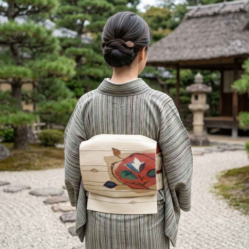 名古屋帯 リサイクル帯 幅31cm 長さ357cm レディース 花柄 秋冬春用 正絹（シルク）ホワイト 未使用品 リメイク リユース【ランクS】