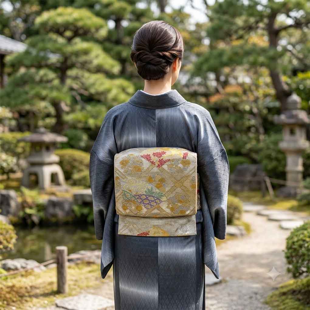 袋帯 リサイクル帯 幅30.5cm 長さ454cm レディース 扇面 秋冬春用 正絹（シルク）シルバー 未使用品 リメイク リユース【ランクS】