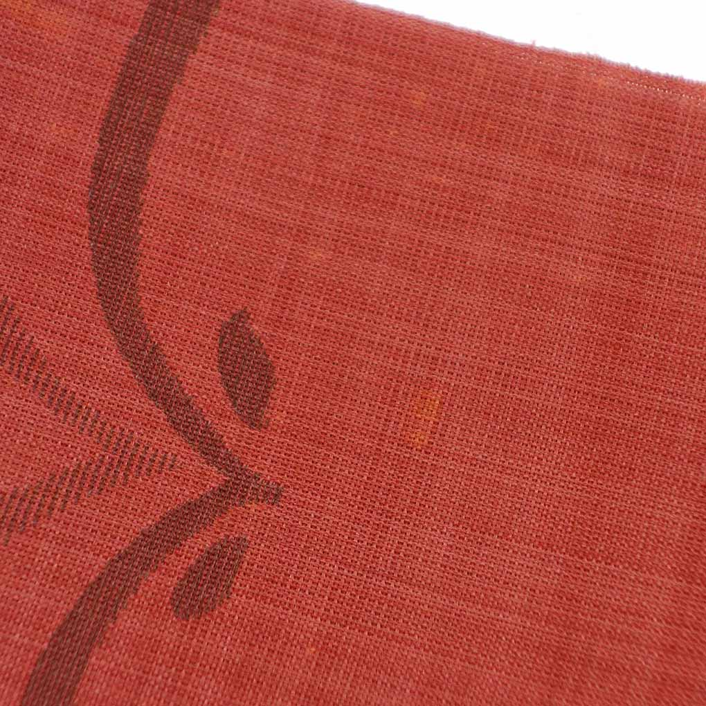 名古屋帯 リサイクル帯 幅30.5cm 長さ361cm レディース 抽象柄 夏用 正絹(シルク)レッド やや難 リメイク リユース【ランクB】