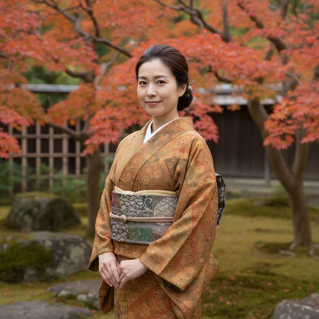 訪問着 リサイクル着物 身丈163cm 裄64cm 前幅24.5cm 後幅30cm 袖丈49cm 袖幅32cm レディース 袷 花柄 裄Mサイズ 秋冬春用 正絹（シルク）ブラウン 美品 リメイク リユース【ランクA】