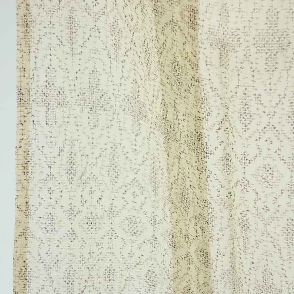紬 リサイクル着物 身丈157cm 裄65cm 前幅27cm 後幅32cm 袖丈45cm 袖幅33cm レディース 連続模様 裄Mサイズ 夏用 正絹（シルク）ブラウン やや難 リメイク リユース【ランクB】