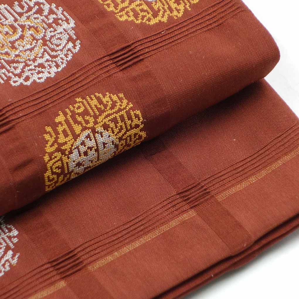 袋帯 リサイクル帯 幅30.5cm 長さ422cm レディース 抽象柄 秋冬春用 正絹(シルク)ブラウン 美品 リメイク リユース【ランクA】