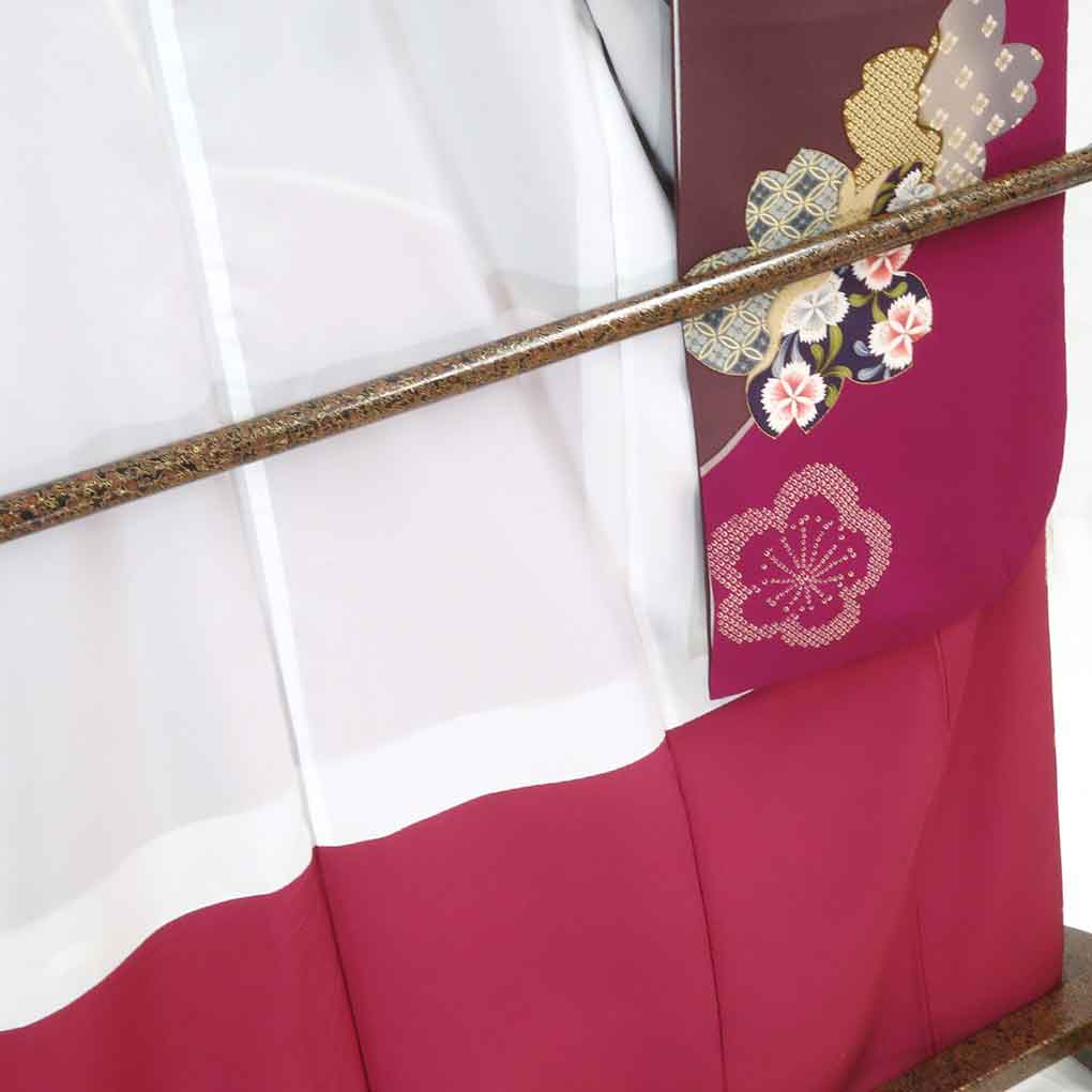 振袖 リサイクル着物 身丈170cm 裄67cm 前幅25cm 後幅30.5cm 袖丈108cm 袖幅34cm レディース 袷 花柄 裄長 裄Lサイズ 秋冬春用 正絹（シルク）パープル トールサイズ 美品 リメイク リユース【ランクA】