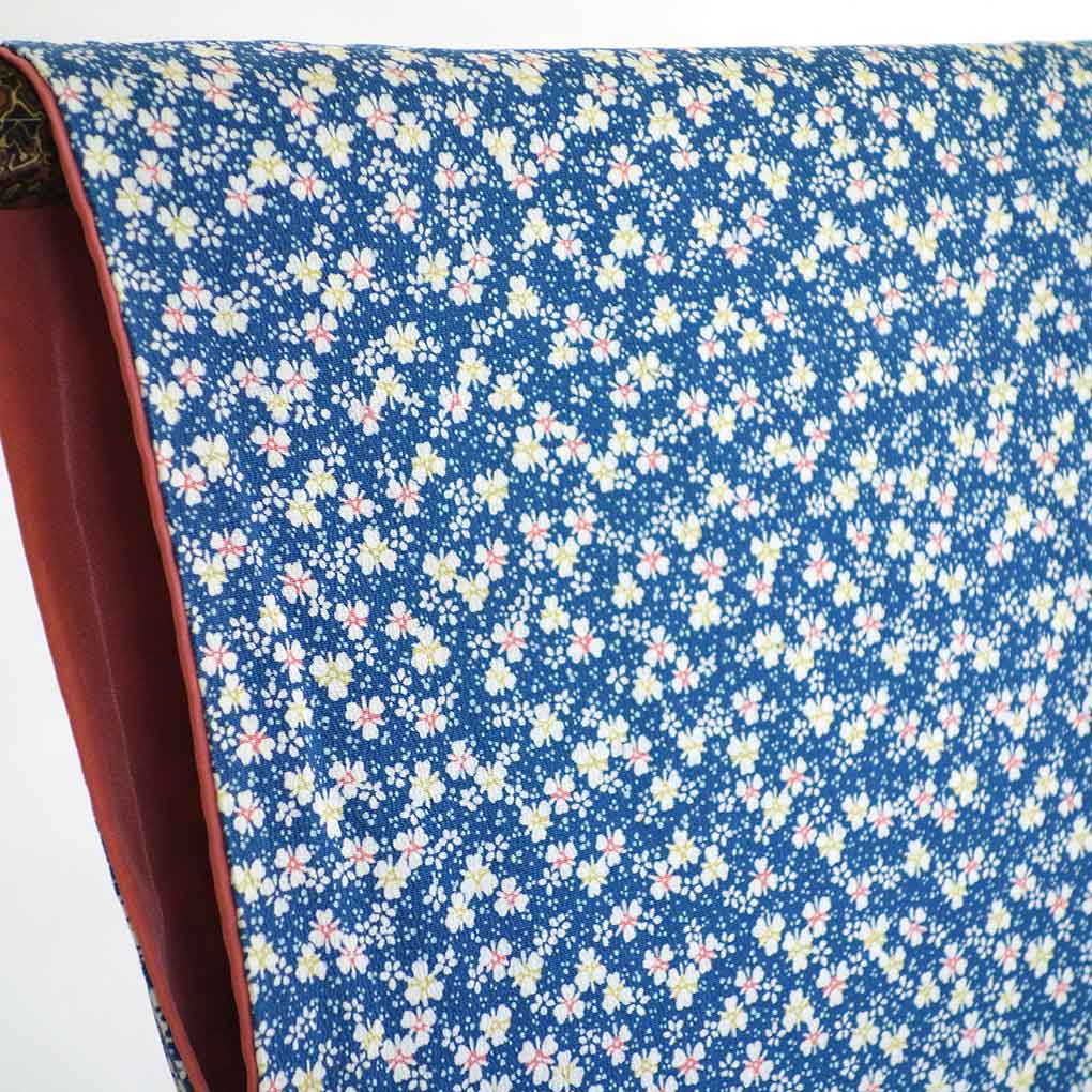 小紋　フルセット　着物　トールサイズ　正絹　ブルー　花　J8 小紋 フルセット 着物 トールサイズ 正絹 ブルー 花 J8 小紋 フル