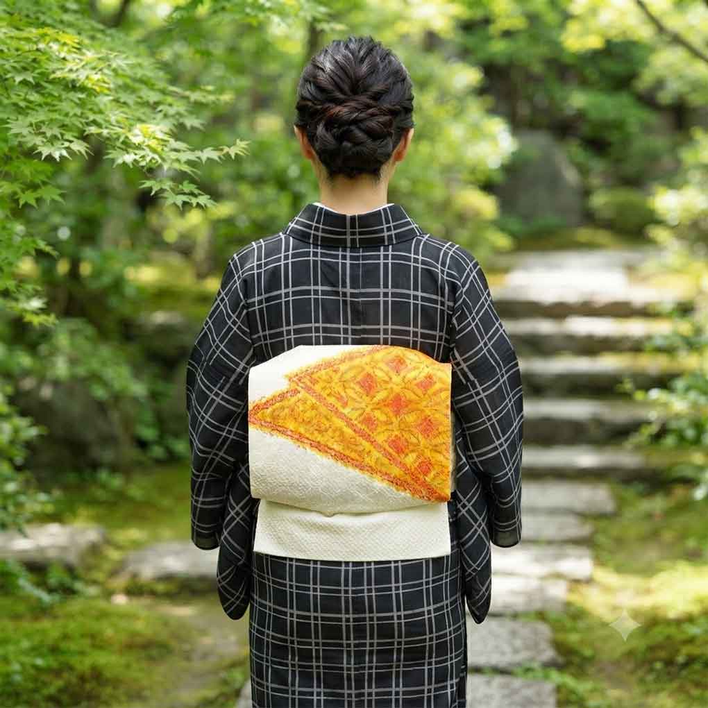 名古屋帯 リサイクル帯 幅31cm 長さ395cm レディース 七宝 秋冬春用 正絹（シルク）ホワイト 美品 リメイク リユース【ランクA】