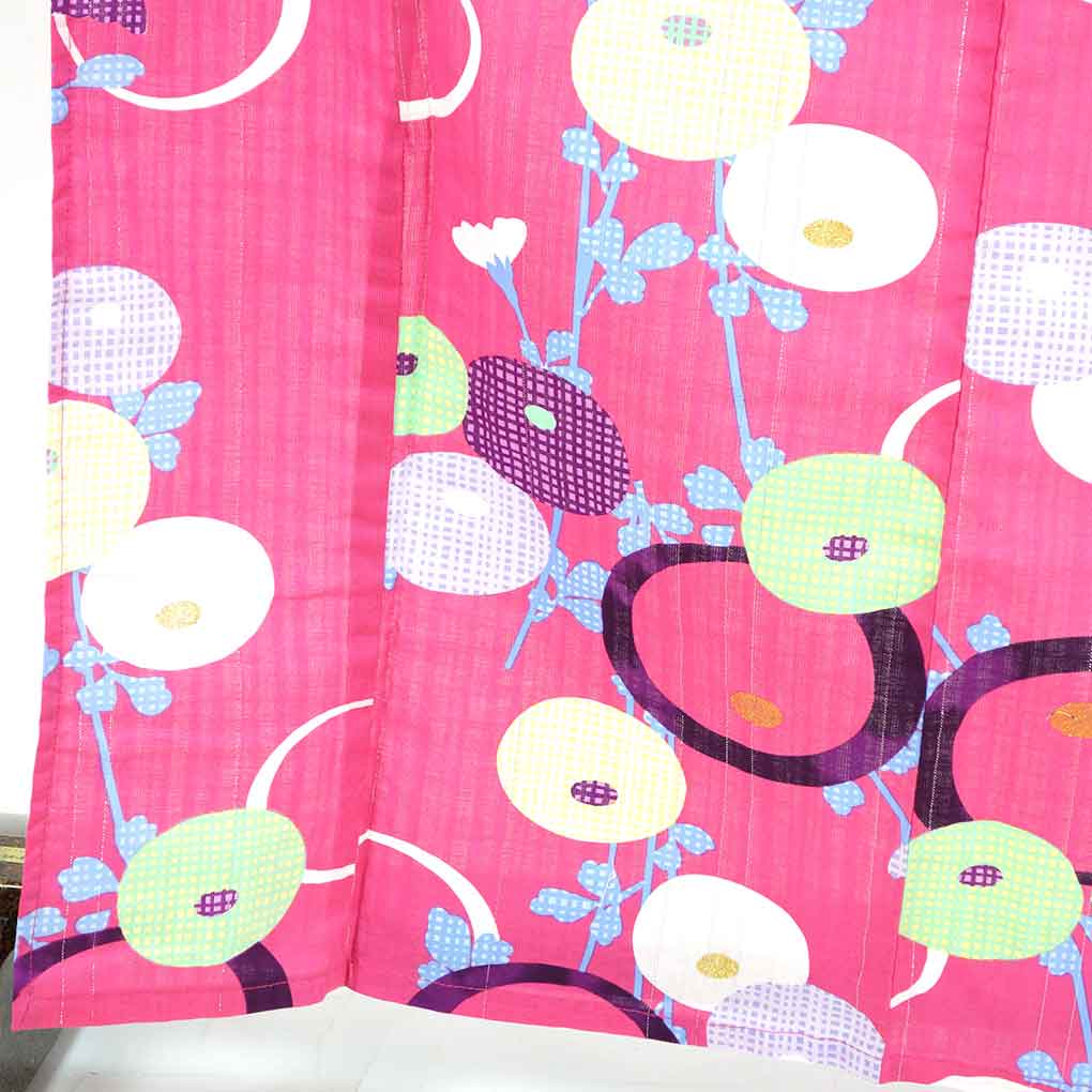 浴衣 リサイクル着物 身丈166cm 裄68cm 前幅24cm 後幅31cm 袖丈48cm 袖幅34cm レディース 万寿菊 裄長 裄Lサイズ 夏用 木綿 ピンク トールサイズ 未使用品 リメイク リユース【ランクS】