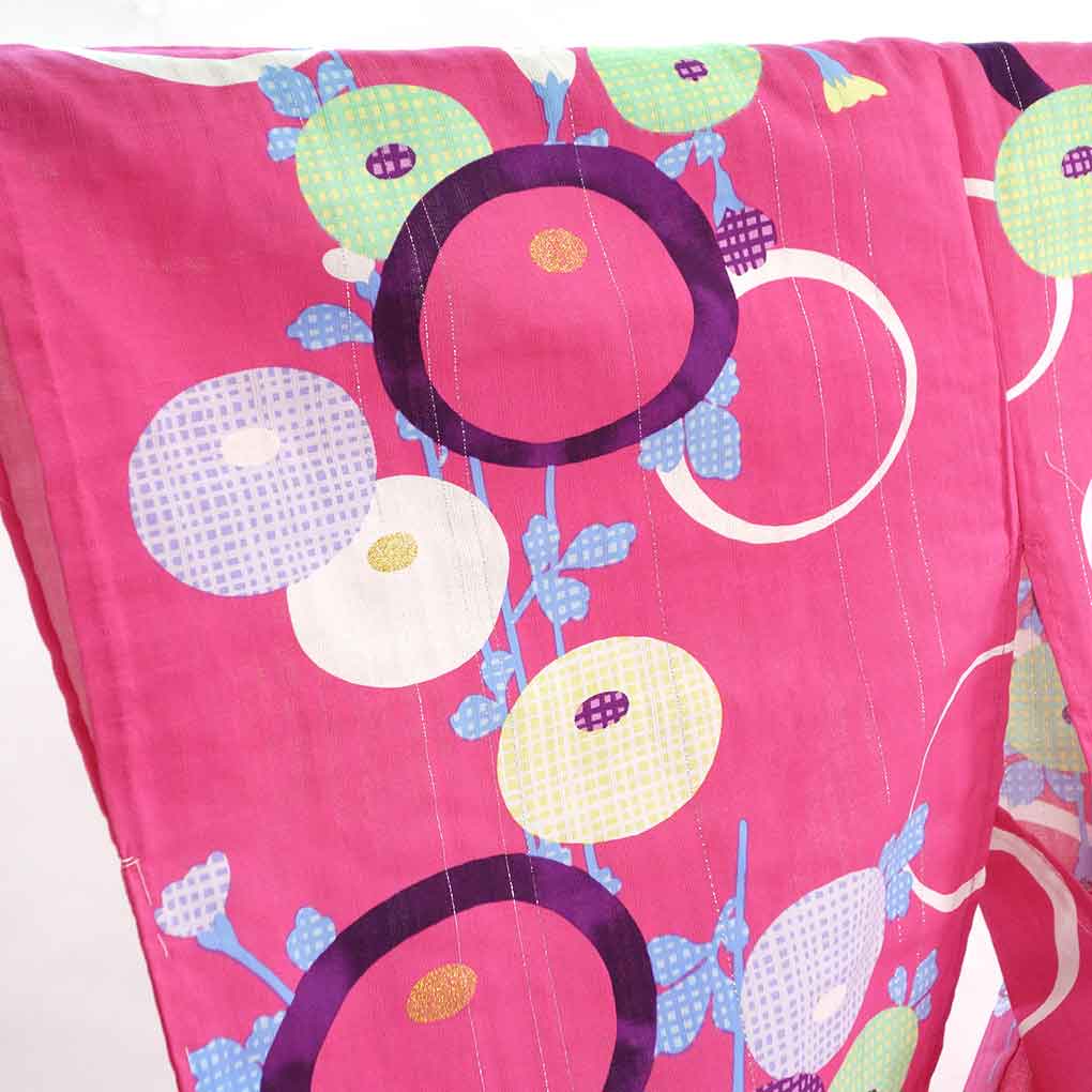 浴衣 リサイクル着物 身丈166cm 裄68cm 前幅24cm 後幅31cm 袖丈48cm 袖幅34cm レディース 万寿菊 裄長 裄Lサイズ 夏用 木綿 ピンク トールサイズ 未使用品 リメイク リユース【ランクS】