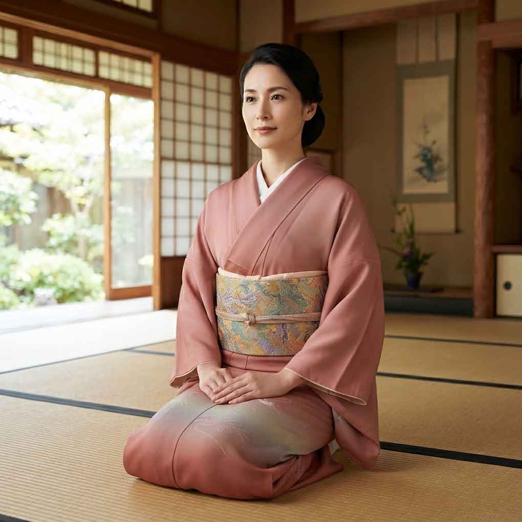 付下 リサイクル着物 身丈159cm 裄64cm 前幅25cm 後幅30cm 袖丈49cm 袖幅32cm レディース 袷 裾ぼかし 裄Mサイズ 秋冬春用 正絹(シルク)ピンク 美品 リメイク リユース【ランクA】