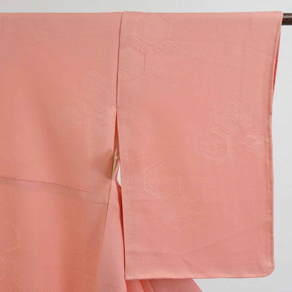 【在庫処分】リサイクル着物 色無地正絹ピンク地袷色無地未使用品レディース【裄Sサイズ】【ランクS】