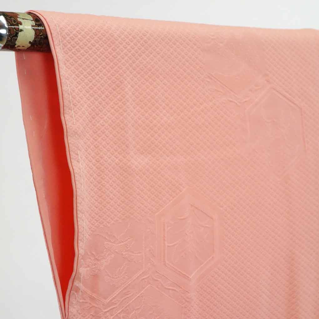 【在庫処分】リサイクル着物 色無地正絹ピンク地袷色無地未使用品レディース【裄Sサイズ】【ランクS】