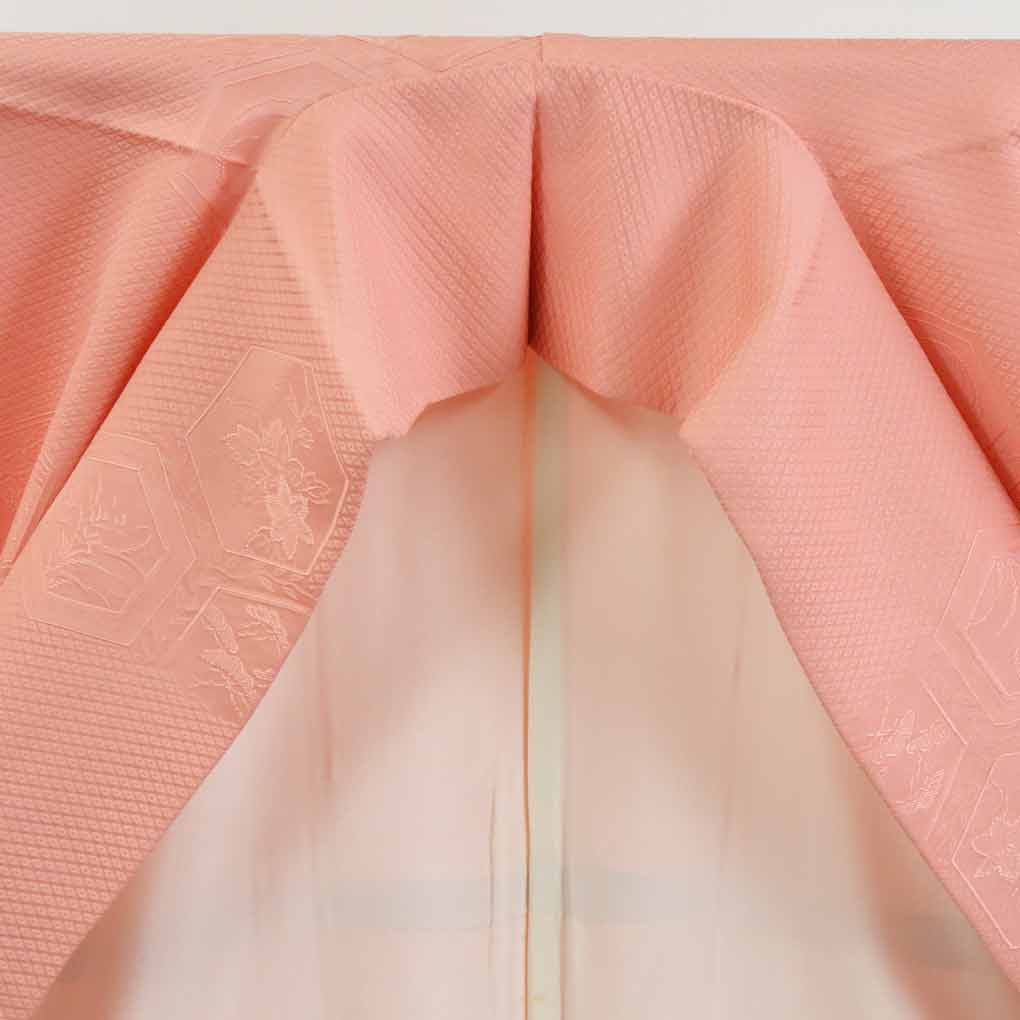 【在庫処分】リサイクル着物 色無地正絹ピンク地袷色無地未使用品レディース【裄Sサイズ】【ランクS】