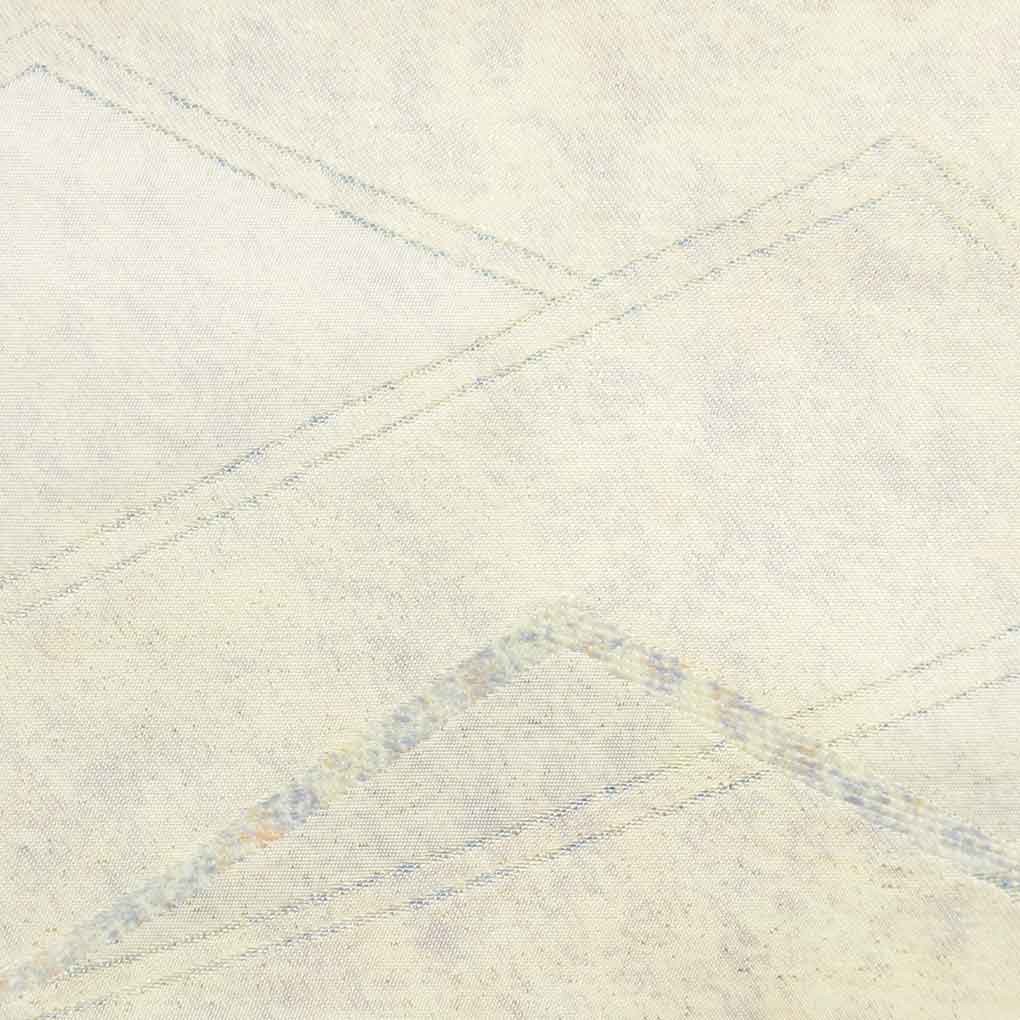 名古屋帯 リサイクル帯 幅30cm 長さ346cm レディース 抽象柄 秋冬春用 正絹(シルク)イエロー やや難 リメイク リユース【ランクB】