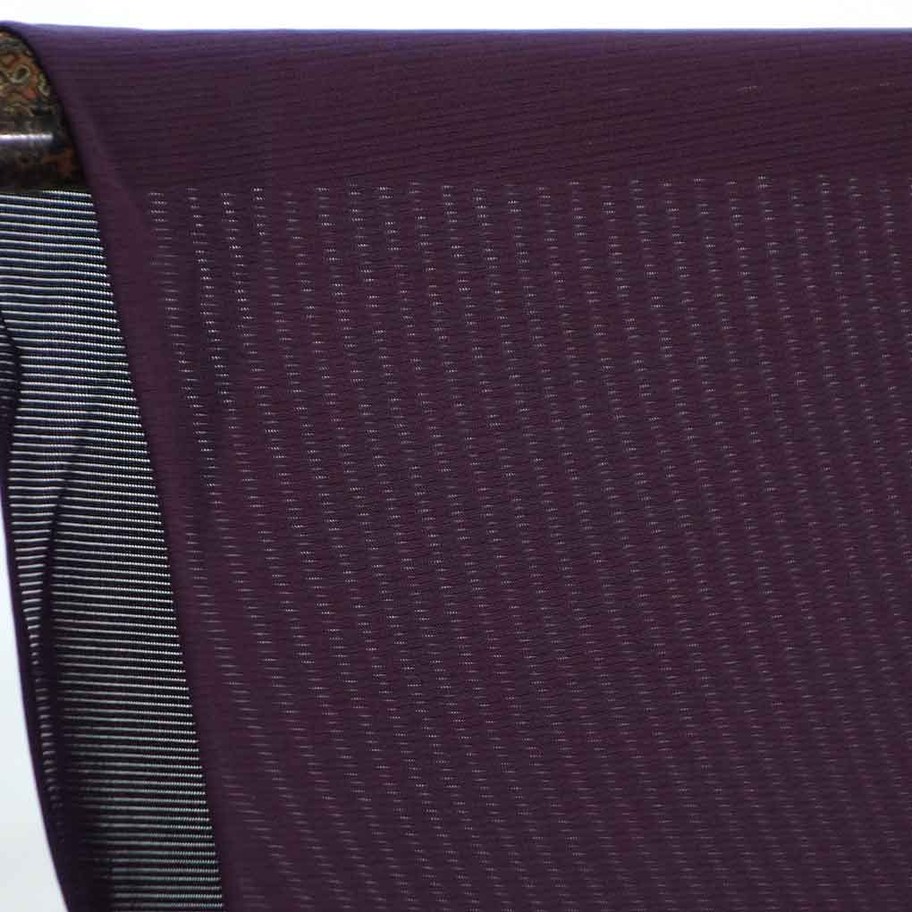 色無地 リサイクル着物 身丈162cm 裄64cm 前幅25cm 後幅29cm 袖丈49cm 袖幅33cm レディース 無地 裄Mサイズ 夏用 正絹（シルク）パープル 未使用品 リメイク リユース【ランクS】