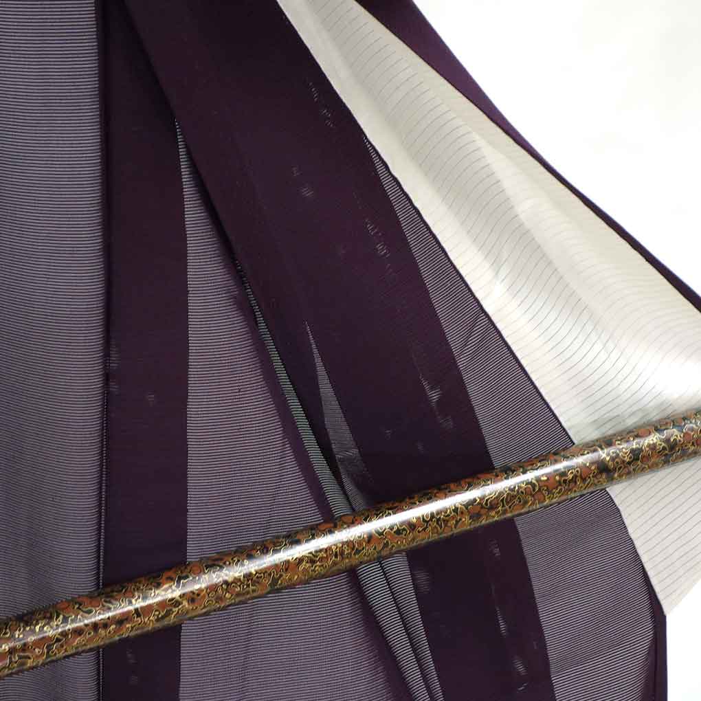 色無地 リサイクル着物 身丈162cm 裄64cm 前幅25cm 後幅29cm 袖丈49cm 袖幅33cm レディース 無地 裄Mサイズ 夏用 正絹（シルク）パープル 未使用品 リメイク リユース【ランクS】