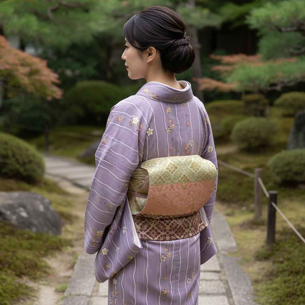 袋帯 リサイクル帯 幅30cm 長さ425cm レディース 花菱 秋冬春用 正絹（シルク）マルチカラー 美品 リメイク リユース【ランクA】