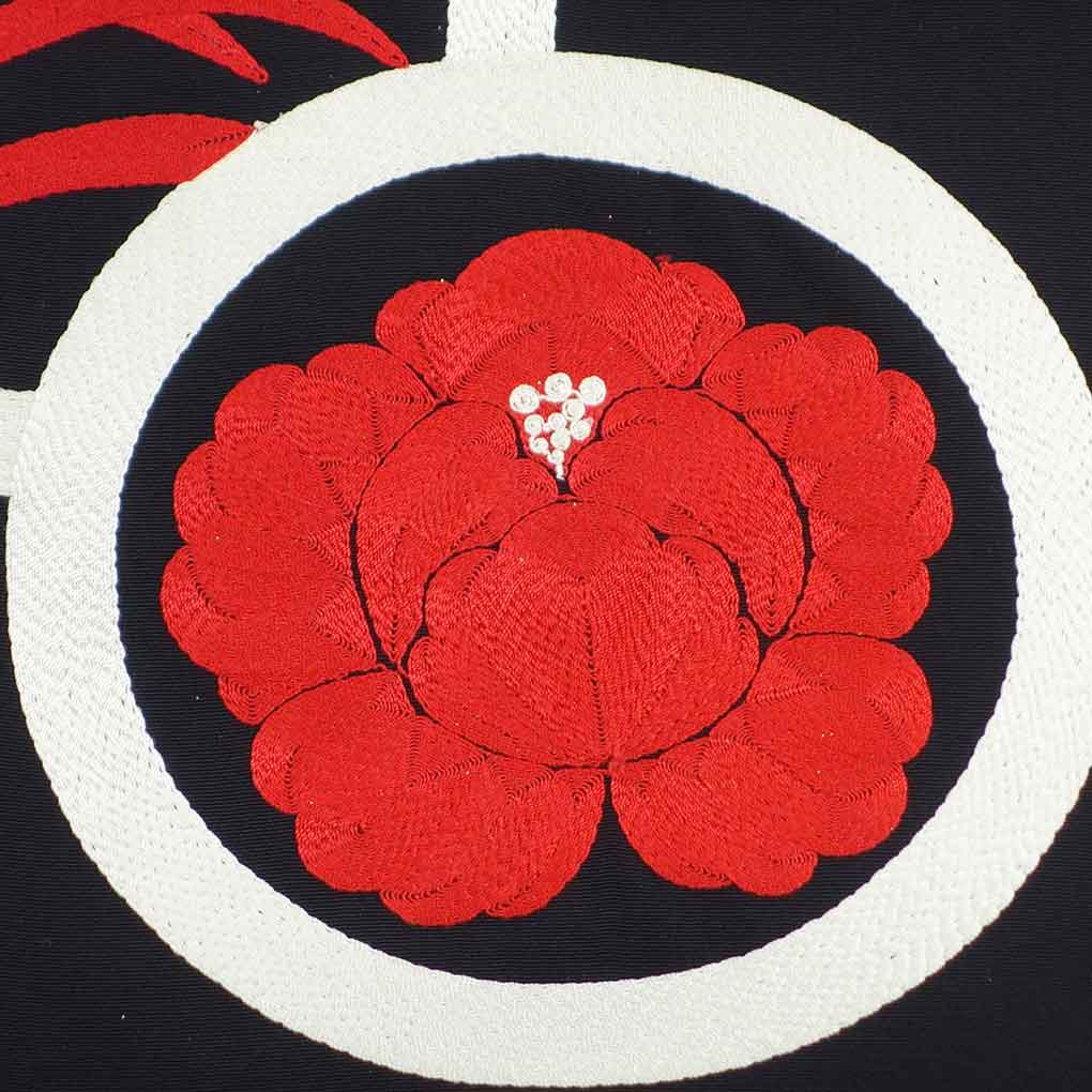 名古屋帯 リサイクル帯 幅29.5cm 長さ358cm レディース 刺繍 秋冬春用 正絹（シルク）ブラック やや難 リメイク リユース【ランクB】