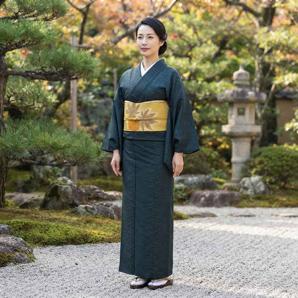 紬 リサイクル着物 身丈157cm 裄62cm 前幅22.5cm 後幅28cm 袖丈45cm 袖幅32cm レディース 袷 連続模様 裄Sサイズ 秋冬春用 正絹(シルク)ブラック 美品 大島紬 リメイク リユース【ランクA】
