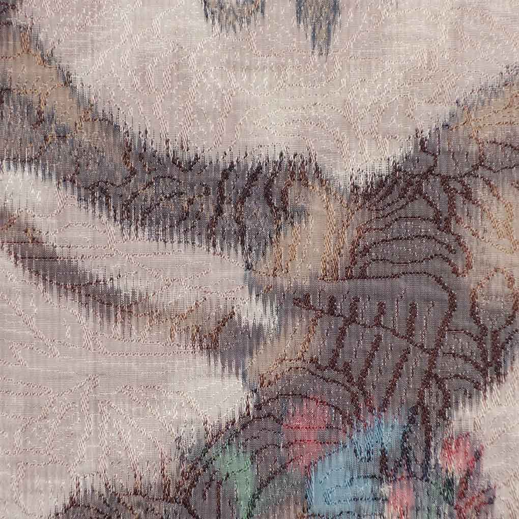 名古屋帯 リサイクル帯 幅30.5cm 長さ357cm レディース ぼかし 秋冬春用 正絹（シルク）ブラウン 美品 リメイク リユース【ランクA】