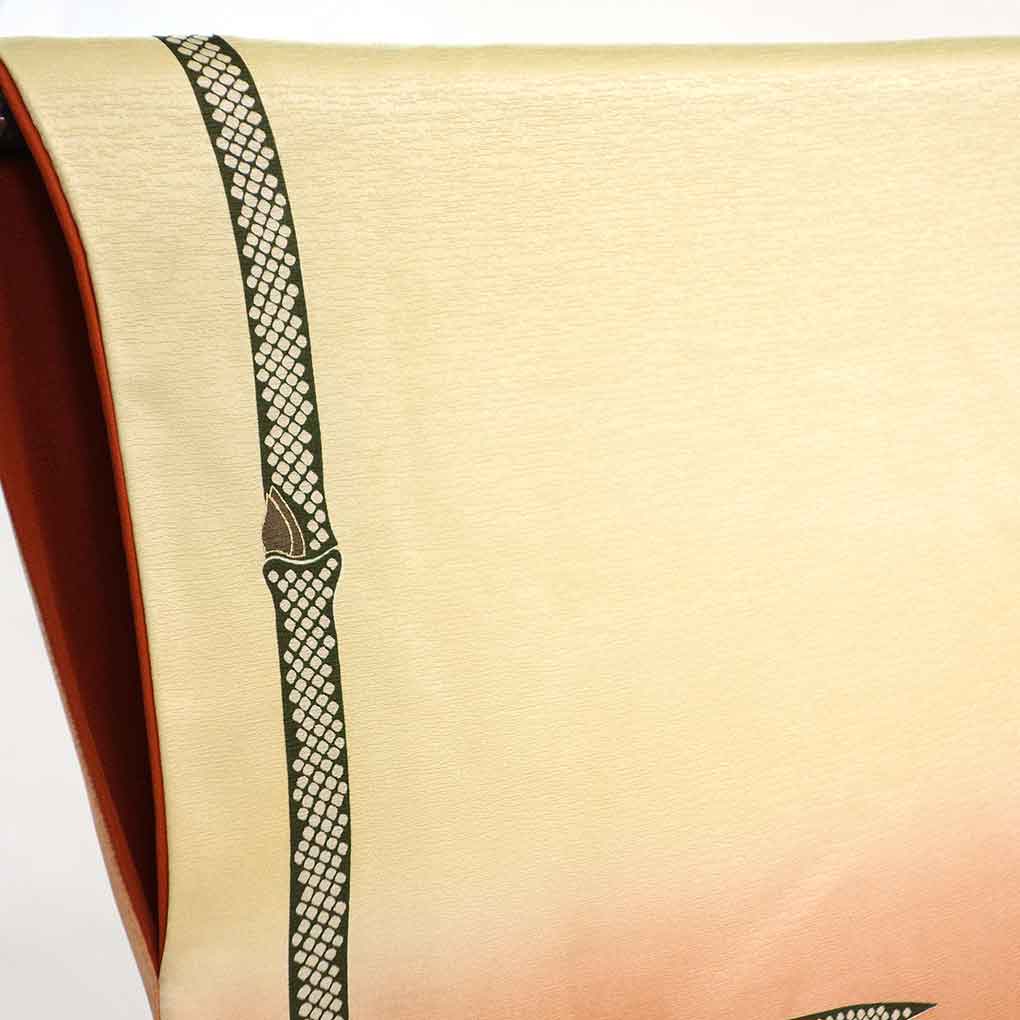振袖 リサイクル着物 身丈165cm 裄65cm 前幅24cm 後幅29cm 袖丈108cm 袖幅33cm レディース 袷 松竹梅 裄Mサイズ 秋冬春用 正絹（シルク）ブラウン トールサイズ 美品 リメイク リユース【ランクA】