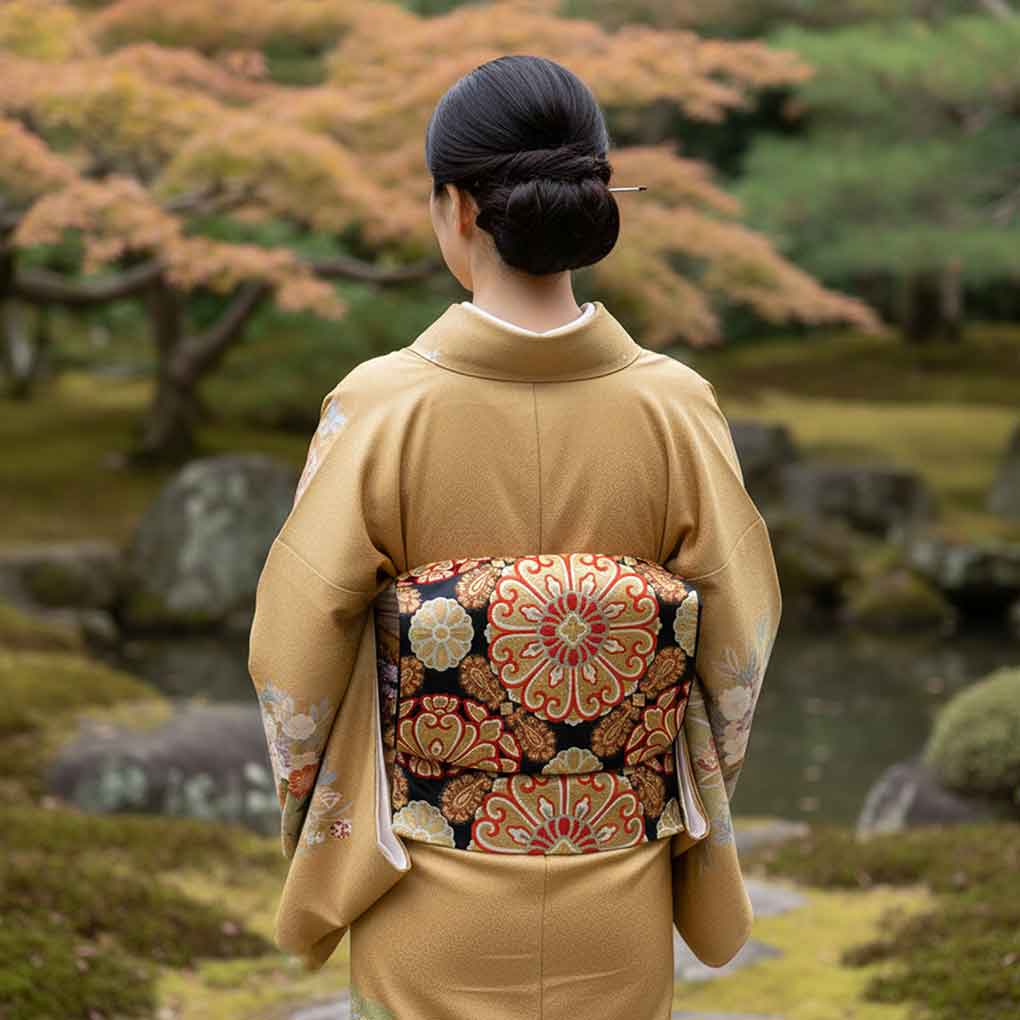袋帯 リサイクル帯 幅31cm 長さ415cm レディース 花柄 秋冬春用 正絹（シルク）ブラック 美品 リメイク リユース【ランクA】