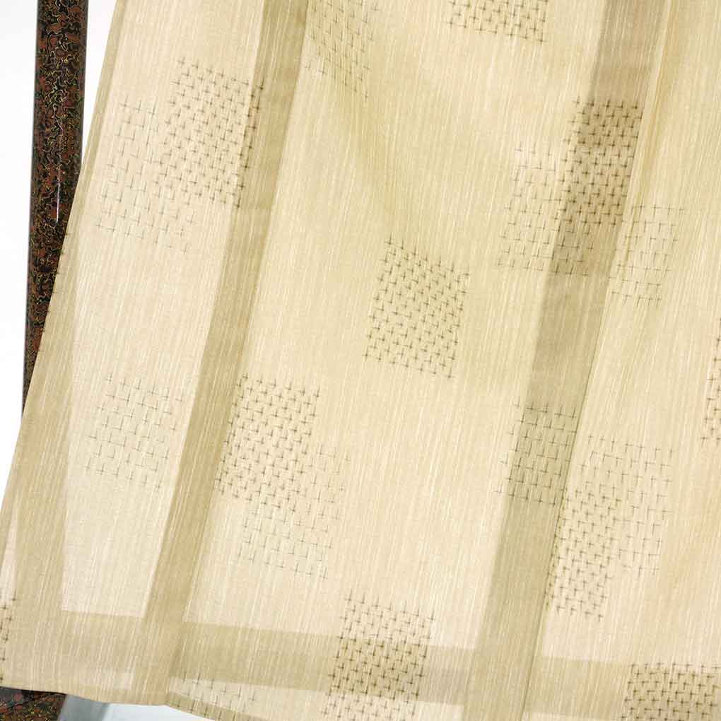 紬 リサイクル着物 身丈167cm 裄67cm 前幅27cm 後幅31cm 袖丈49cm 袖幅34cm レディース 絣模様 裄長 裄Lサイズ 夏用 正絹(シルク)ブラウン トールサイズ やや難 リメイク リユース【ランクB】