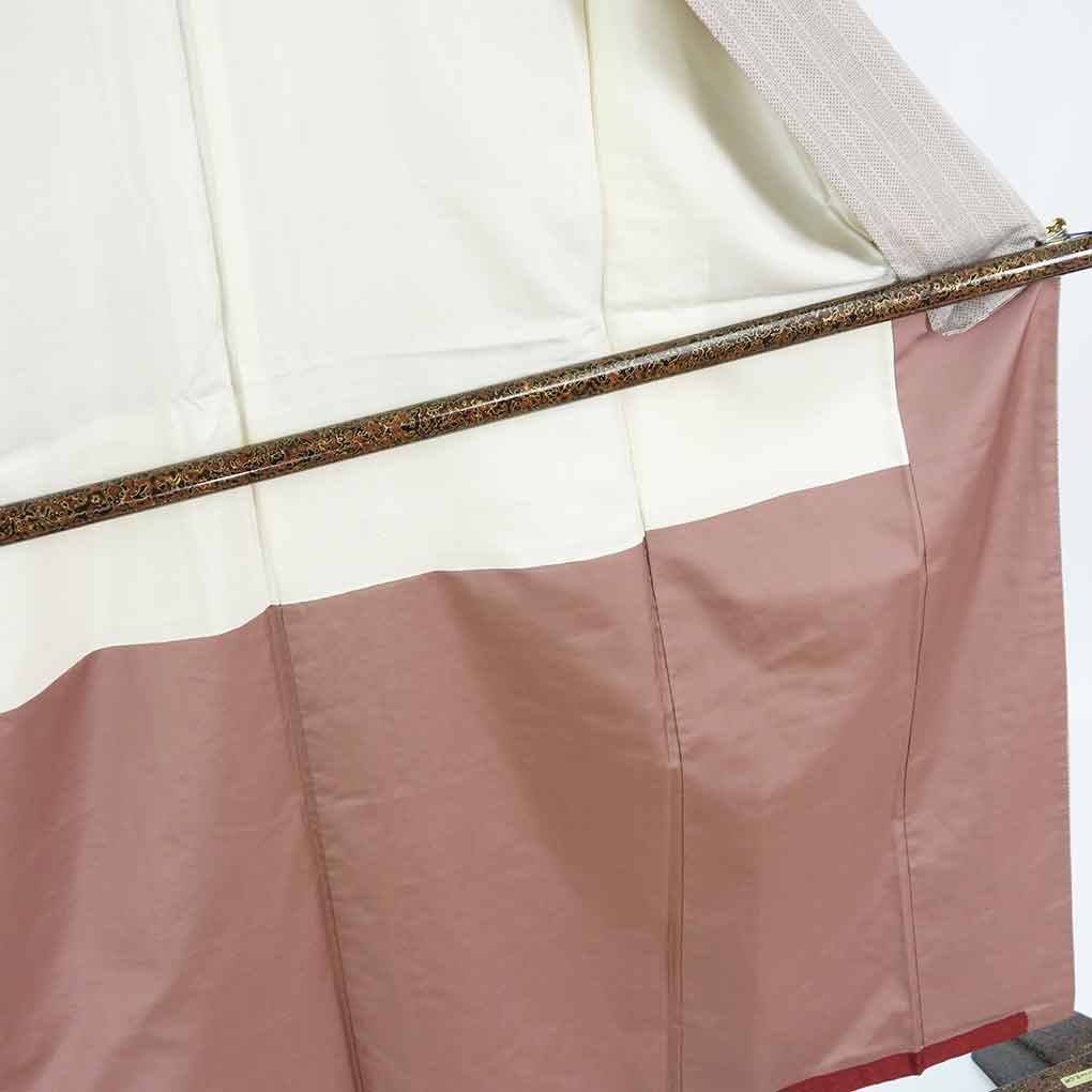 紬 リサイクル着物 身丈154cm 裄63cm 前幅23cm 後幅29cm 袖丈42cm 袖幅33cm レディース 袷 絣模様 裄Mサイズ 秋冬春用 正絹（シルク）グレー 難有り リメイク リユース【ランクC】