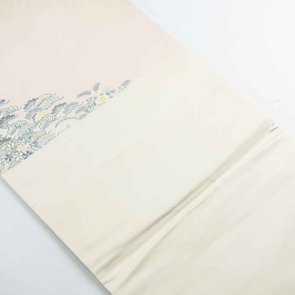 袋帯 リサイクル帯 幅31cm 長さ428cm レディース 風景画 秋冬春用 正絹（シルク）ピンク 美品 リメイク リユース【ランクA】