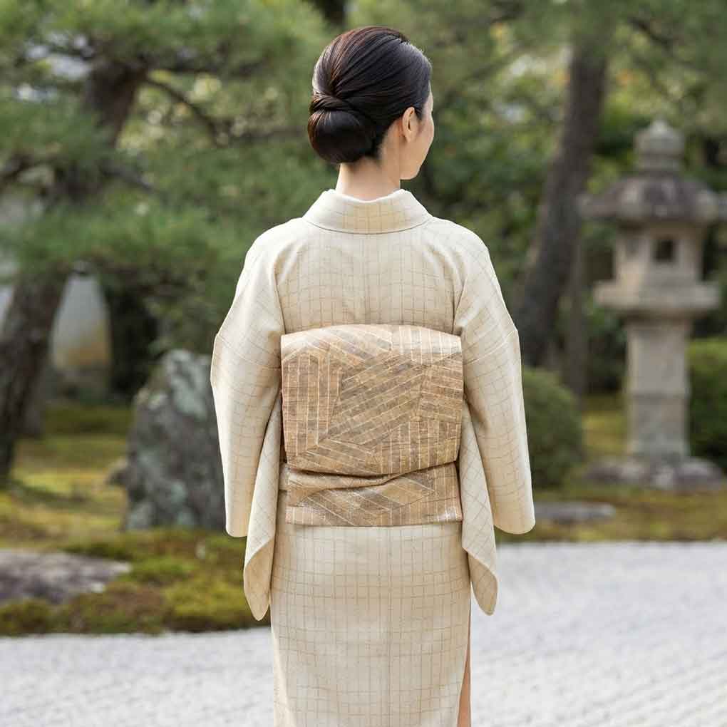 袋帯 リサイクル帯 幅31cm 長さ446cm レディース 切り嵌め 秋冬春用 正絹(シルク)ブラウン 美品 リメイク リユース【ランクA】